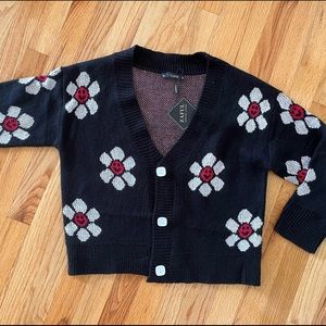 Cropped Smiley Face Cardigan